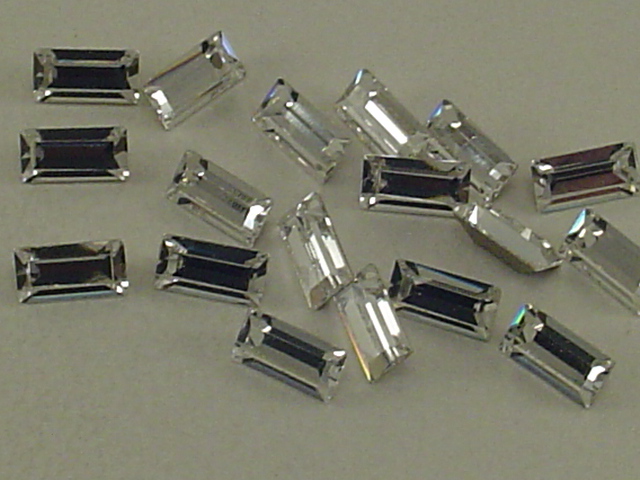 7X3mm BAGUETTE 24pcs. CRYSTAL POINTED BACK European Rhinestones